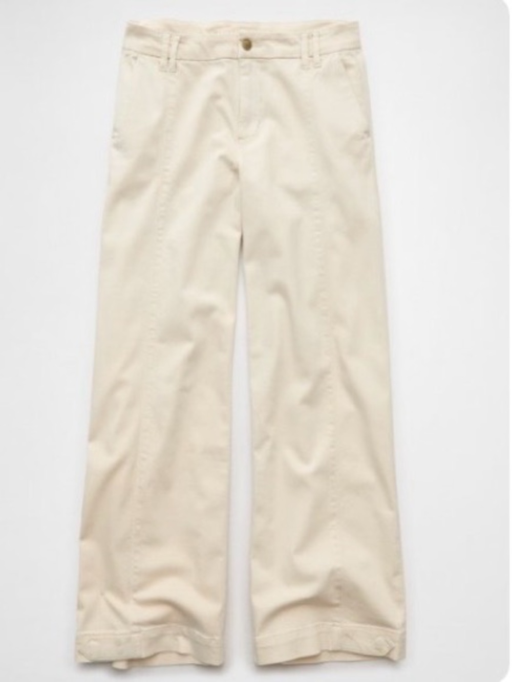 American Eagle Stretch Mid Rise Ultra Wide Leg Convertible Trousers